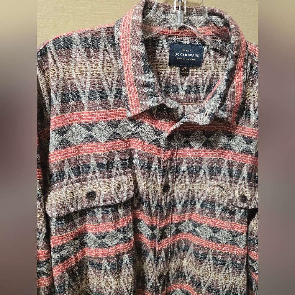 Lucky Brand Southwest Print Button Front Long Sleeve Shirt Size: Large - Picture 2 of 4
